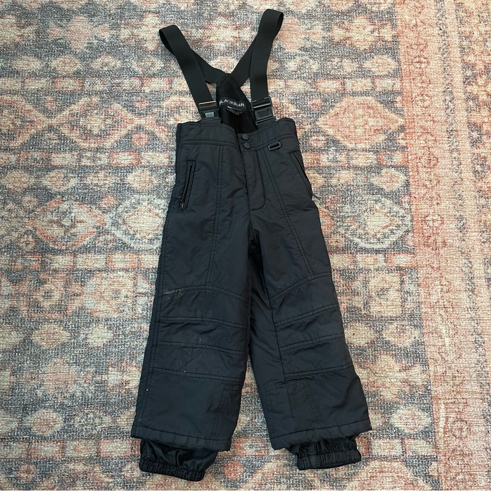 Black Kids Snow Pants with Suspenders - kids XXS snow bibs
